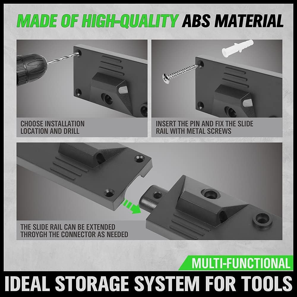 SWANLAKE Adjustable 64-Inch Plastic Storage System - Wall-Mounted Tool Organizer in Black