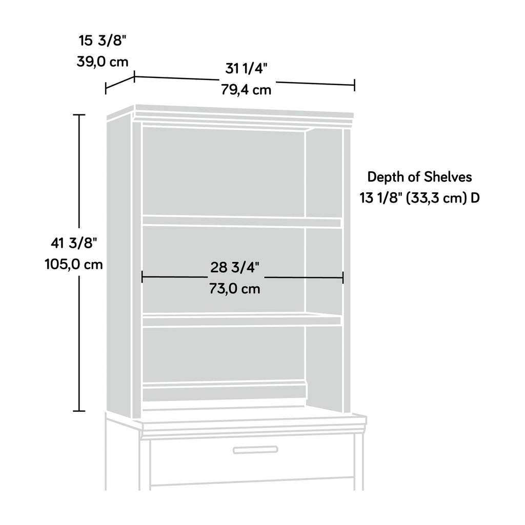 Sauder Aspen Post Commercial Office Hutch, in a Pebble Pine Finish