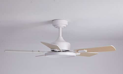 STERREN 42" Ceiling Fans with Lights Remote Control, White Ceiling Fan with Dimmable LED Light 3CCT, 6 Speeds Reversible Wood Ceiling Fan Light for Bedroom, Farmhouse, Garage, Indoor Use