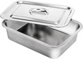 Funnymoom Deep Lasagna Baking Pan Set - 7.4 Qt Stainless Steel Nonstick with Lid | 11 x 14.2 x 4 Inch
