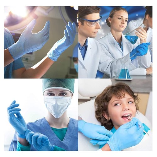 Jointown Basic Vinyl Exam Gloves-Safty Glove Latex & Powder-Free, Synmax Disposable Small (Case of 1000, Blue)