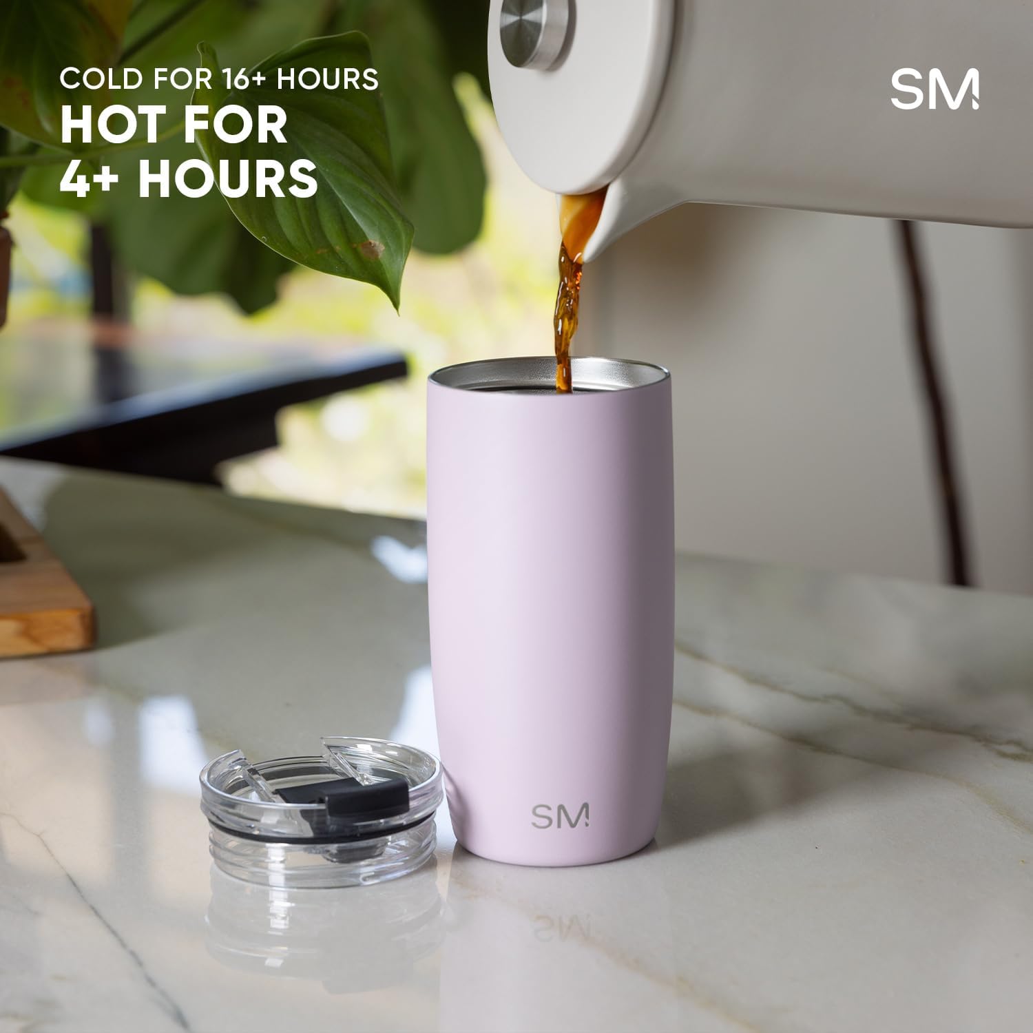 Simple Modern Voyager Tumbler - Insulated Stainless Steel Travel Coffee Mug | 12oz Almond Birch