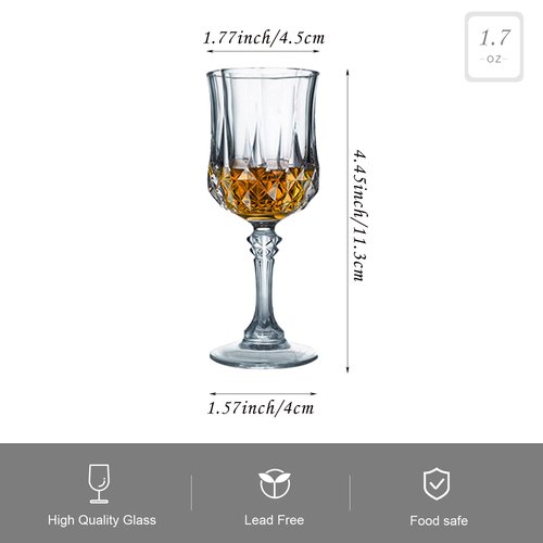 Soopiiso Cordial Glasses,1.7oz/50ml,Shot Glasses Set of 24,shot glasses with stem/tequila shot glasses/Sherry glasses, Transparent