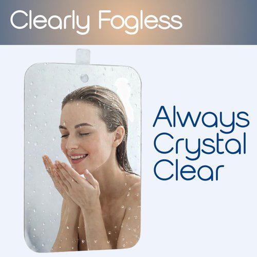 SereniBath Shower Mirror - Fogless for Shaving & Washing Your Face - Anti-Fog - for Men & Women - Exfoliate, Scrub and Groom Your Face