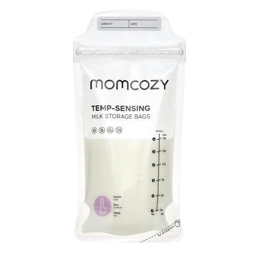 Momcozy Breastmilk Storage Bags - Temp-Sensing Discoloration, 6 Ounce, No-Leak Design | 120 Count