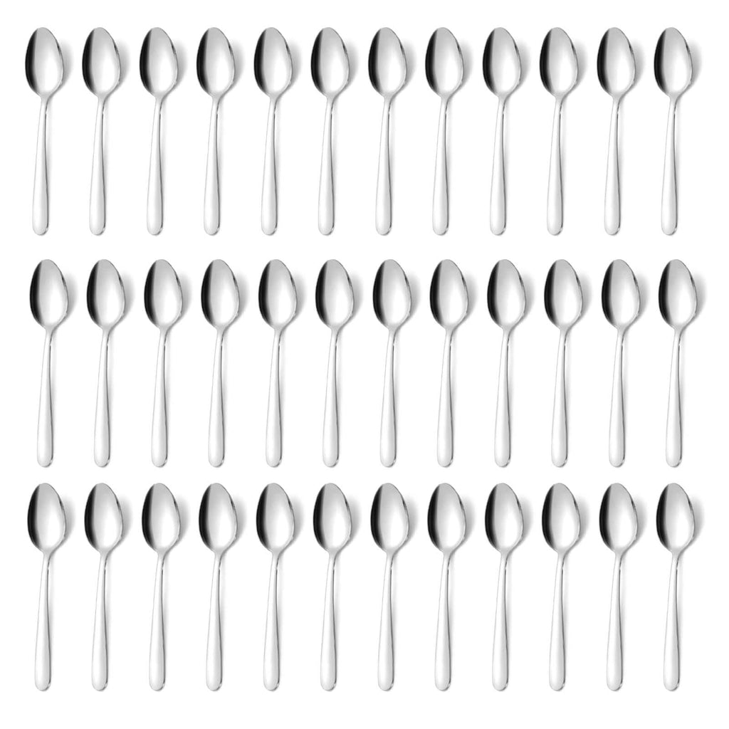 Gymdin 36 Pieces Teaspoons Set, 6.2 Inches Stainless Steel Teaspoons Silverware, Small Spoons, Mirror Polished & Dishwasher Safe, Tea Spoons Suitable for Home, Kitchen and Restaurant