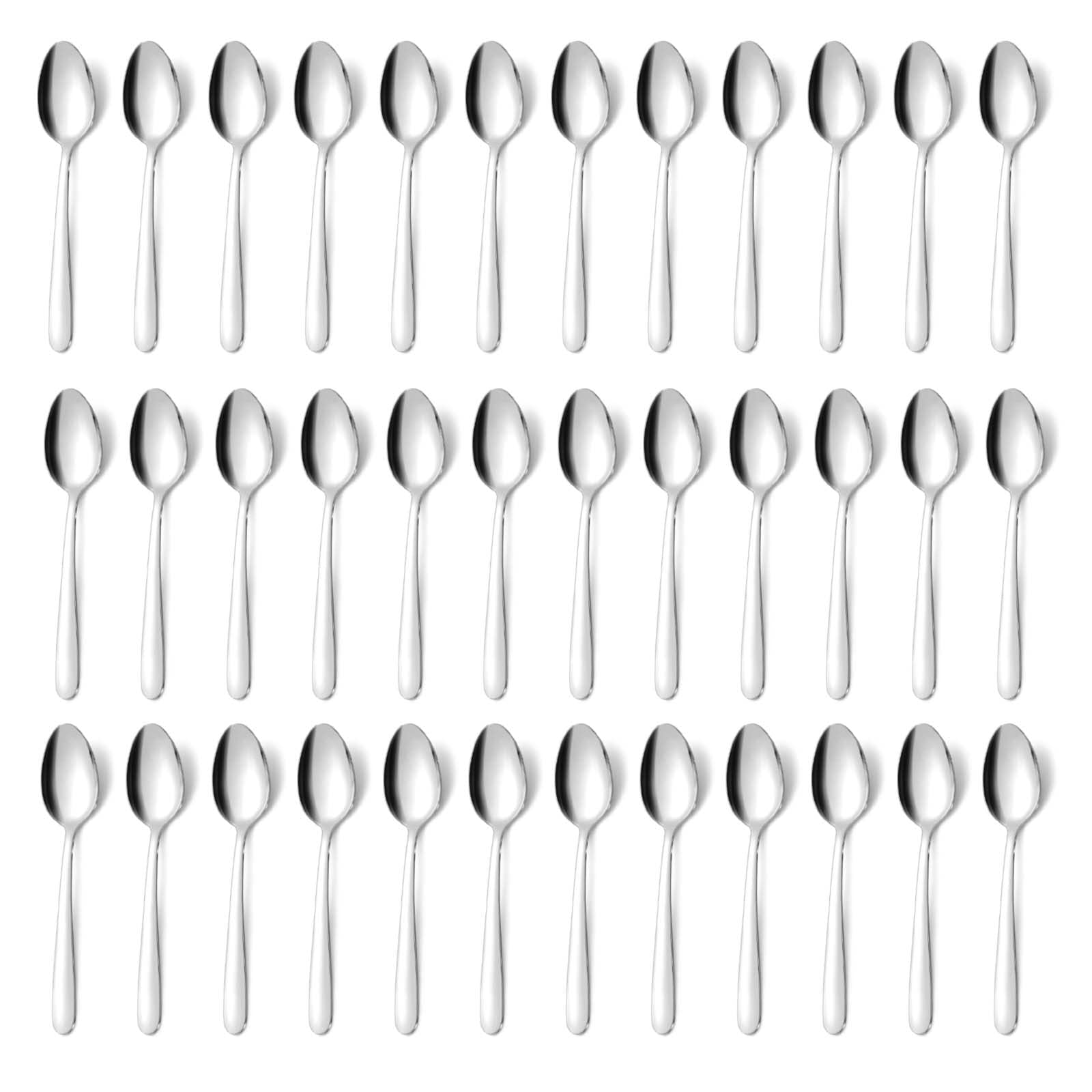 Gymdin 36 Pieces Teaspoons Set, 6.2 Inches Stainless Steel Teaspoons Silverware, Small Spoons, Mirror Polished & Dishwasher Safe, Tea Spoons Suitable for Home, Kitchen and Restaurant