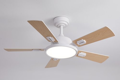 STERREN 42" Ceiling Fans with Lights Remote Control, White Ceiling Fan with Dimmable LED Light 3CCT, 6 Speeds Reversible Wood Ceiling Fan Light for Bedroom, Farmhouse, Garage, Indoor Use