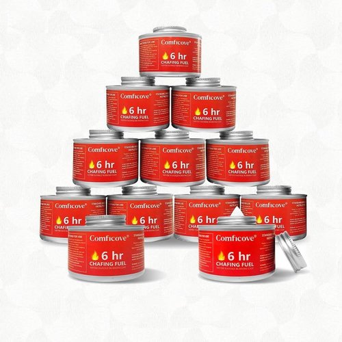 Comficove 6 Hour Chafing Fuel - Food Warmer for Chafing Dish Buffet Set - Liquid Safe Fuel with Wick for Chafing Dish (Pack of 12)