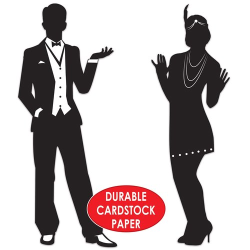 Beistle 4 Piece Great 20's Silhouettes, 36.75"/37", Black/White