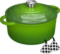 Umite Chef 5QT Enameled Cast Iron Dutch Oven - Heavy-Duty Cookware for Baking, Braising & Stews | Green