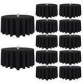 pepmily 12 Pack Black Round Tablecloths 90 Inch Table Table Cloth, Wrinkle Resistant Washable Polyester Fabric Table Cloth Round Table Cover for Dining Banquet Wedding Party