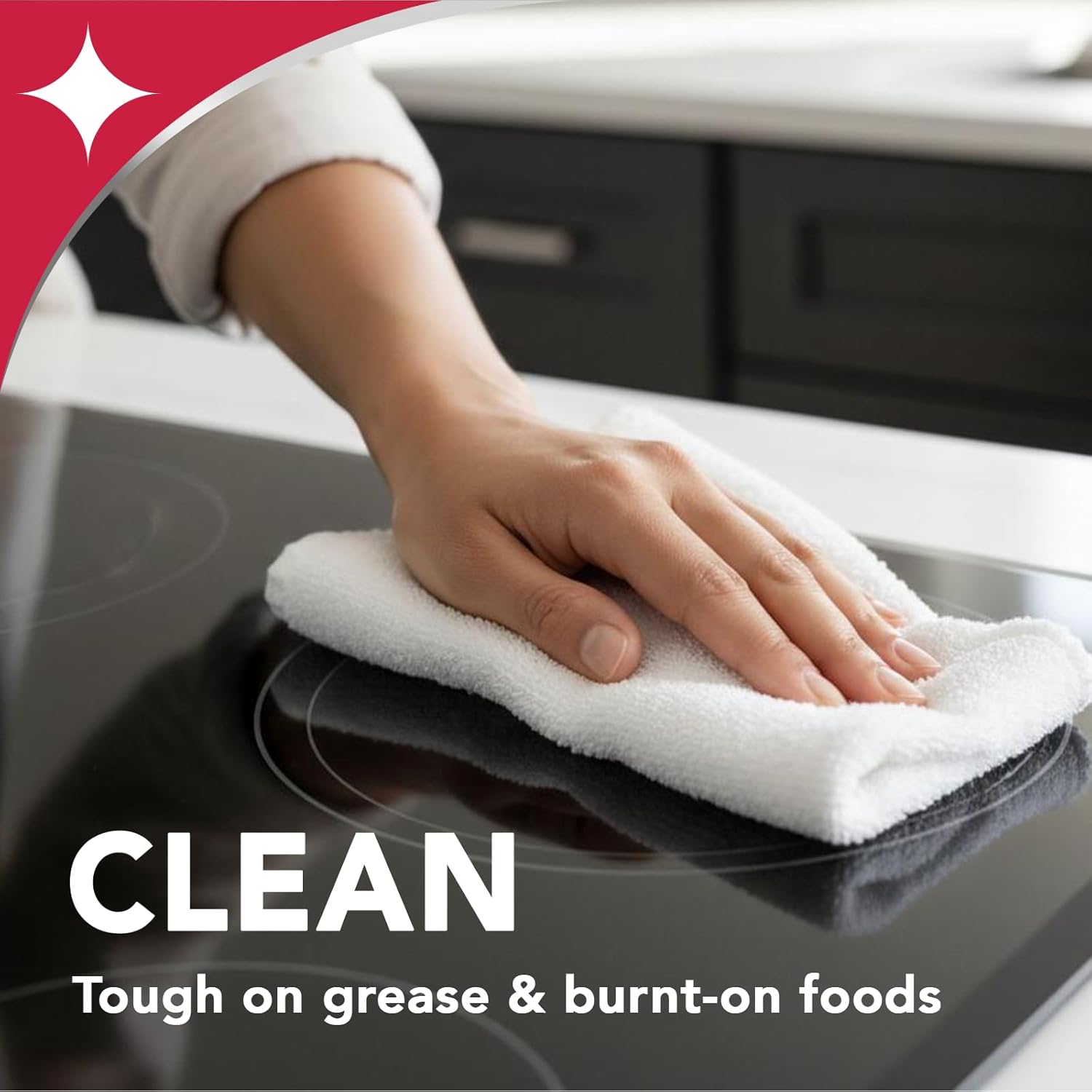 Weiman Ceramic & Glass Cooktop Cleaner - Heavy-Duty Polish with 3 Scrubbing Pads | 10 Ounce Bottle