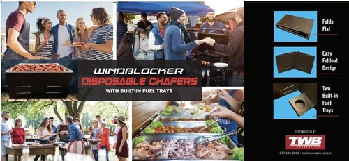 WindBlocker Disposable Wind Blocking Stands – Pack of 5 Elegant Food Warmers for Buffet & Catering, Outdoor Parties, Keep Food Hot or Cold