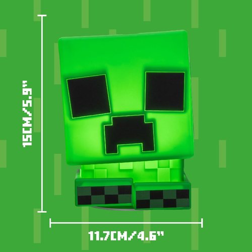 Paladone Minecraft Creeper SquishyGlo Silicone Light, Officially Licensed Cordless & Rechargeable Gaming Lamp for Kids and Teens, Bedroom Décor, Collectible Merchandise, Green