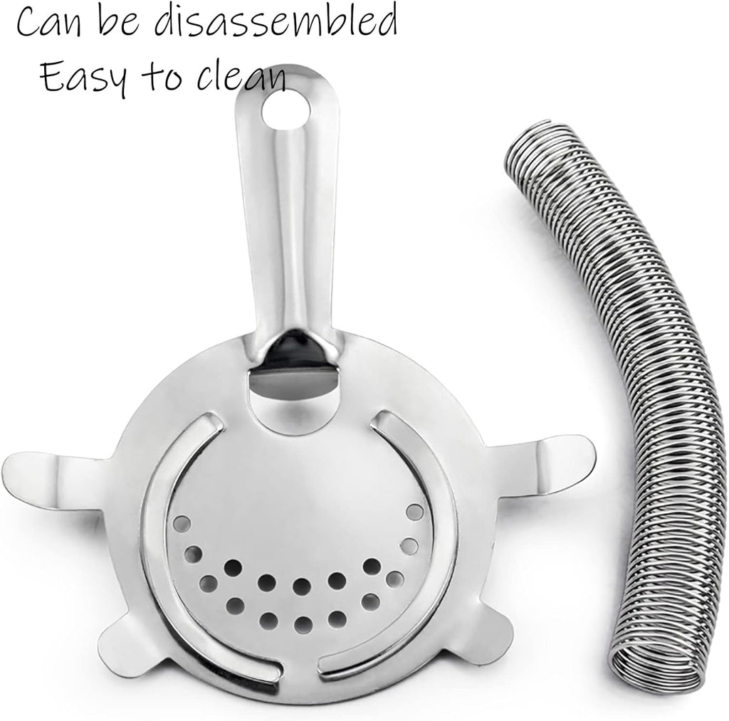 WUWEOT 9 Pack Cocktail Strainer, 4-Prong Stainless Steel Bar Strainer, 6 Inches Silver Bar Tool Drink Strainer with 100 Wire Spring for Bartenders and Mixologists