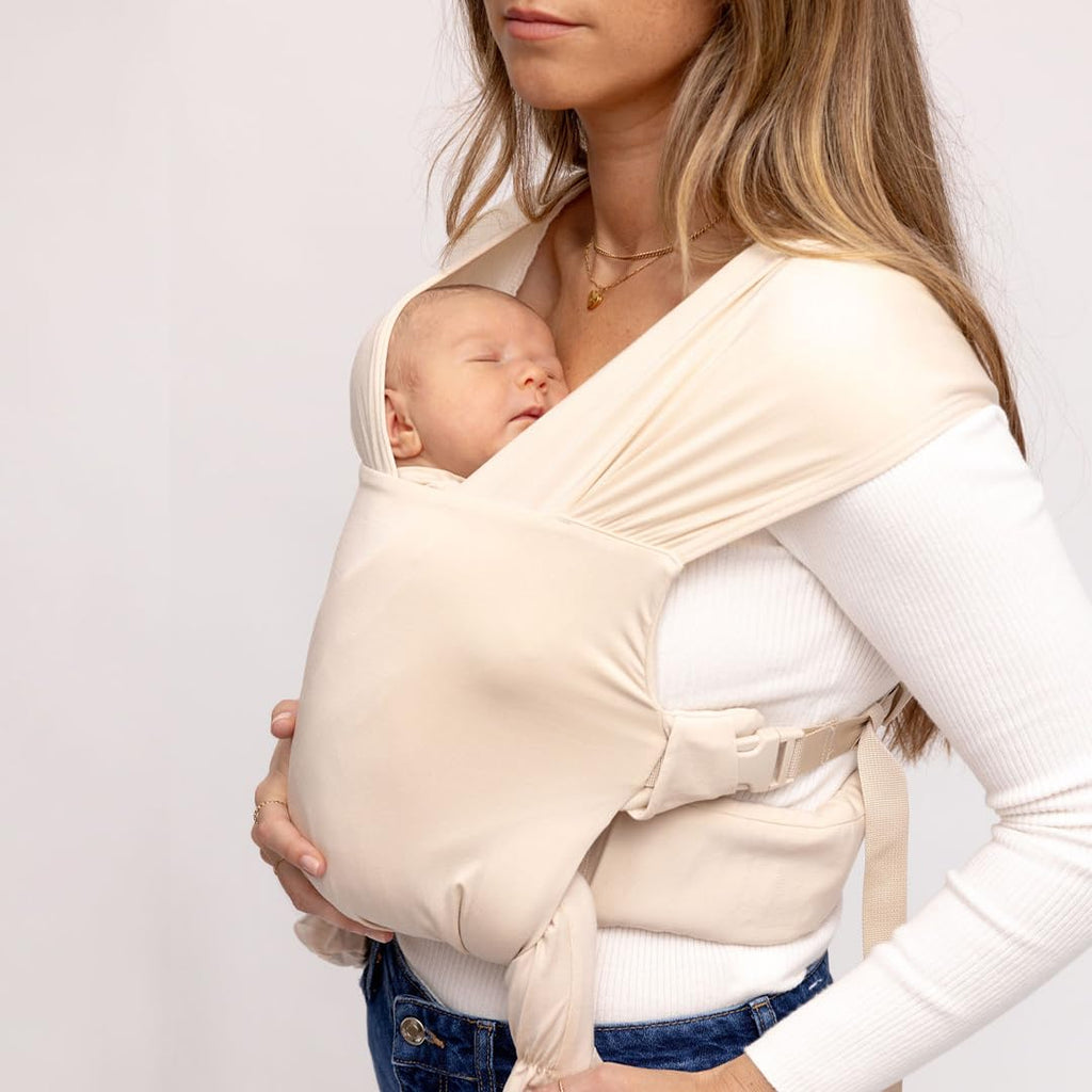 WildBird Newborn Baby Carrier - Aerial Buckle Wrap with Head Support & Padded Waist Belt | Soft Fabric, 0-6 Months