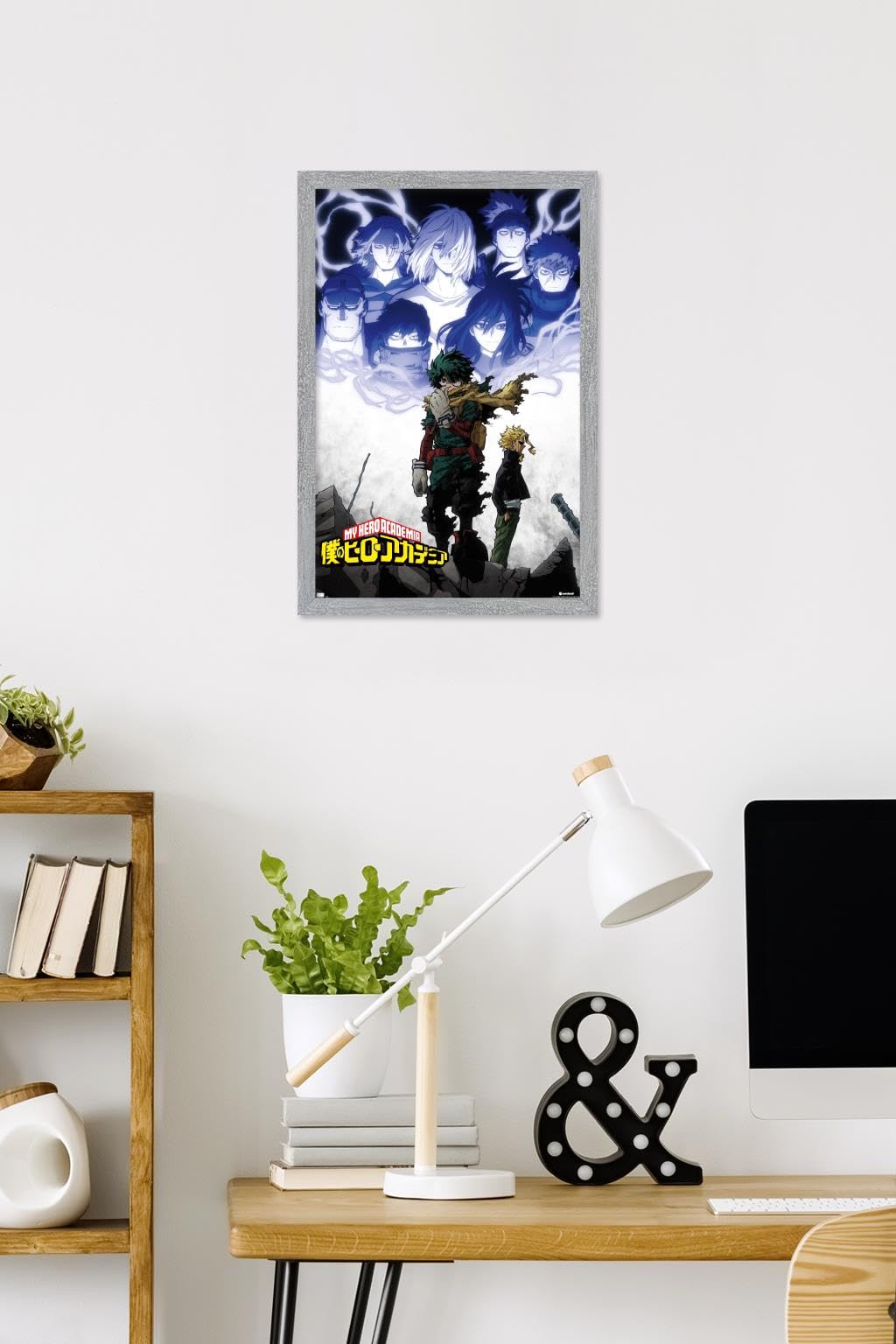 My Hero Academia: Season 6 - Key Art 2 Wall Poster, 22.4L" x 14.7W", Gray Framed Version