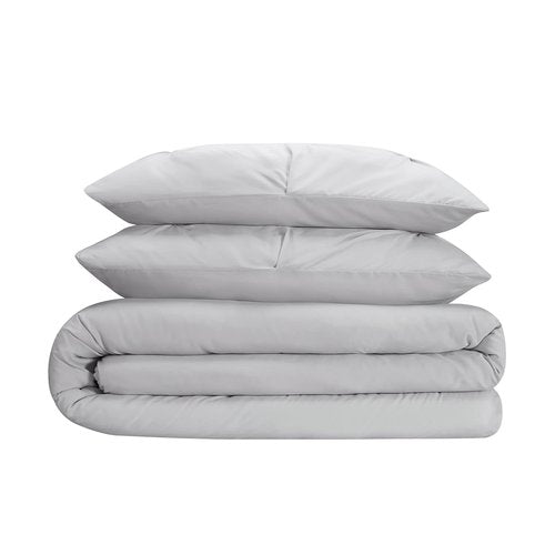 SERTA Simply Clean Soft Lightweight Pleated 3 Piece Hypoallergenic Comforter Set, Full/Queen, Grey