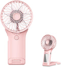 Skiennix Portable Mini Fan - USB Rechargeable Handheld Cooling Device | 4-Speed, Compact & Travel-Friendly (Pink)