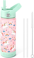 Fimibuke Kids Insulated Water Bottle - 18oz BPA-Free Stainless Steel Tumbler with Straw | Unicorn Design