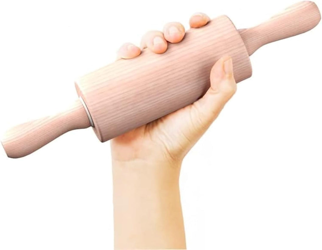 Skiennix 9-Inch Small Wooden Rolling Pin - Ideal for Kids' Baking, Play Dough, and Arts & Crafts