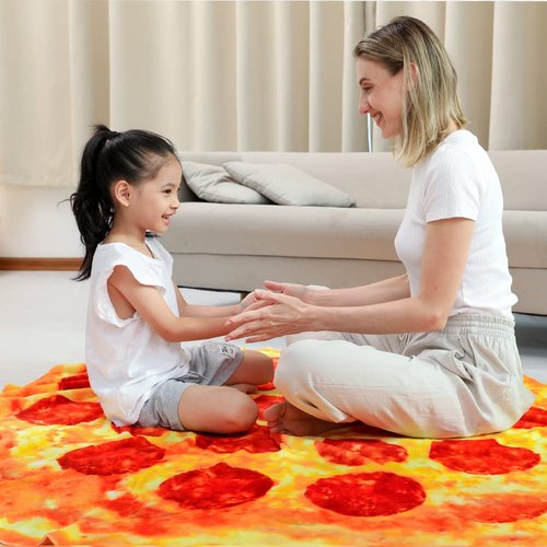 hatisan 71 inch Pizza Blanket Adult Size Double Sided, Food Blanket Pizza for Adult Kids, Funny Blankets Double Sided Realistic Food Throw Blanket Kids Throw Blanke for Everyone