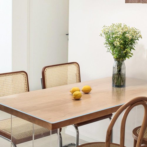 Kasepie Clear Table Protector 42x78 Inch, 2mm Thick PVC Table Cover for Kitchen & Dining Room, Scratch-Resistant Desk Mat, Rectangle Plastic Tabletop Protector