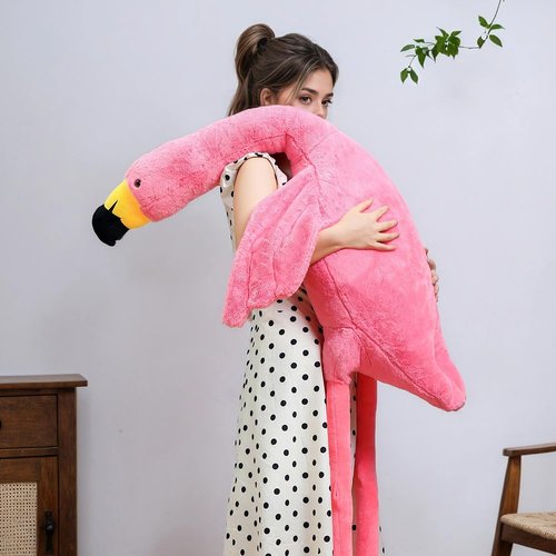 Labauxite Flamingo Stuffed Animal Plush Pillow,Pink Flamingo Soft Plush Doll Toys,Gift for Kids and Adults (62in)