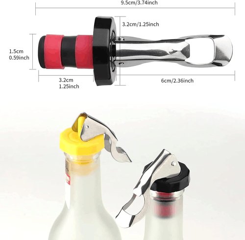 6pcs Reusable Wine Stoppers, Silicone Vacuum Bottle Stopper,Expanding Manual Beverage Bottle Stopper,Wine Bottle Airtight Seal Cork