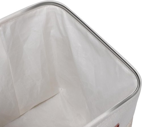Kntiwiwo Fabric Storage Cubes - Foldable 10.5”x10.5”x11” Closet Organizers | 6-Pack Beige with PU Leather Handles