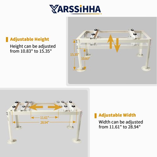 Yarssihha Mini Split Ground Stand for 9000-24000 BTU Ductless Air Conditioners Heat Pumps, Heavy Duty Adjustable Mini Split Stand, Condenser Stand, Max Load: 440LBS
