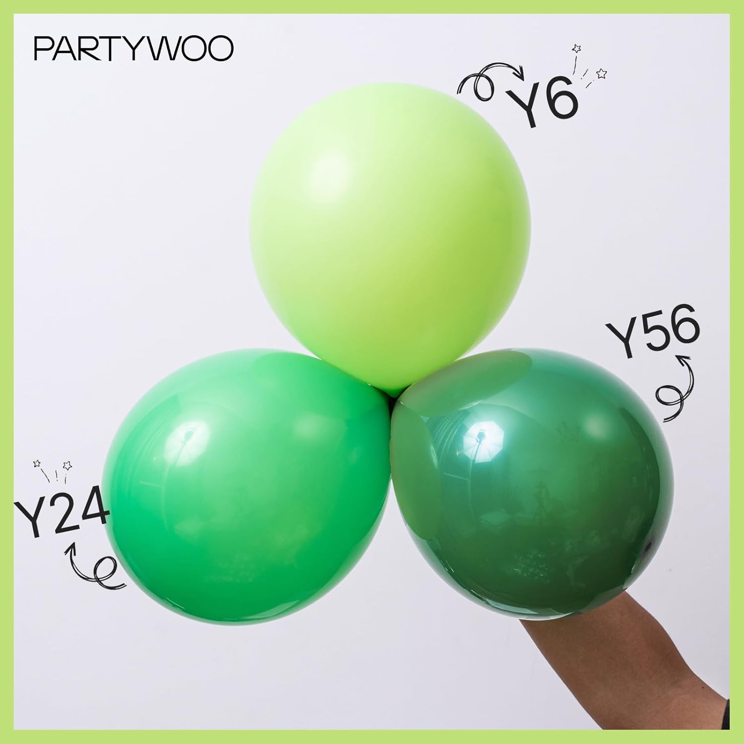 PartyWoo Lime Green Balloons - 101pcs 12 Inch Latex Helium Balloons for Graduation & Birthday Decor