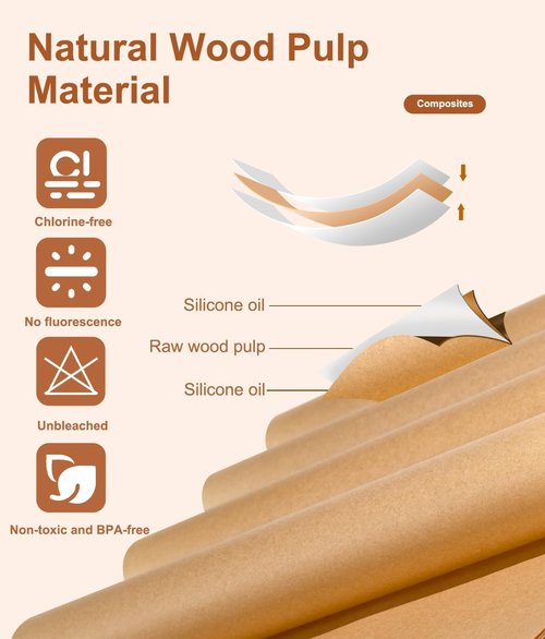 Parchment Paper Baking Sheets, 9 x 13 Inch, 200 Count Precut Non-Stick Unbleached Baking Paper Liners for Oven, Grill, Air Fryer, Steaming, Multipurpose for Bread, Cupcakes, Cookies and More