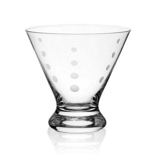 Mikasa Cheers Set of 4 Stemless Martini Glass, 8-Ounce, Clear