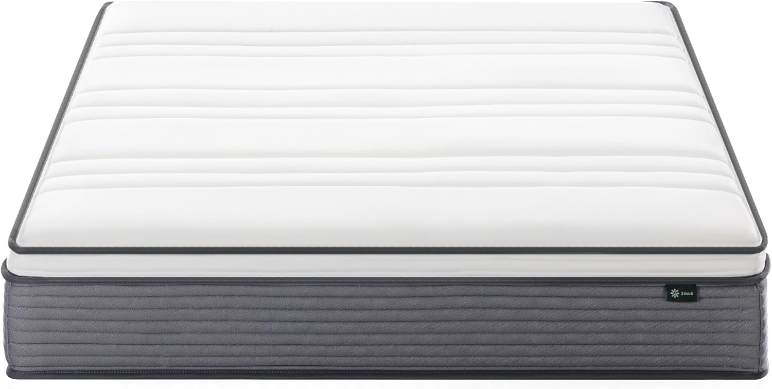 ZINUS 10 Inch True Support Hybrid Mattress - Queen Size, Medium Feel, Fiberglass Free, Motion Isolation