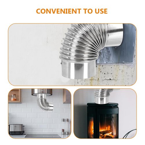 90 Degree Stove Pipe 3 Inch Stainless Steel Stove Pipe Elbow Extension Tube Chimney Flue Exhaust Pipe for Outdoor Wood Stove, Camping Stove Accessories