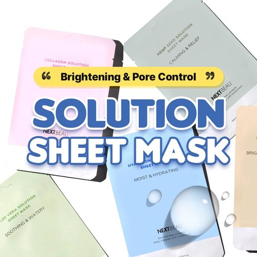 NEXTBEAU Korean Facial Sheet Mask Variety Pack - 10 Count (5 Types, 0.74 fl oz Each) for Daily Skincare