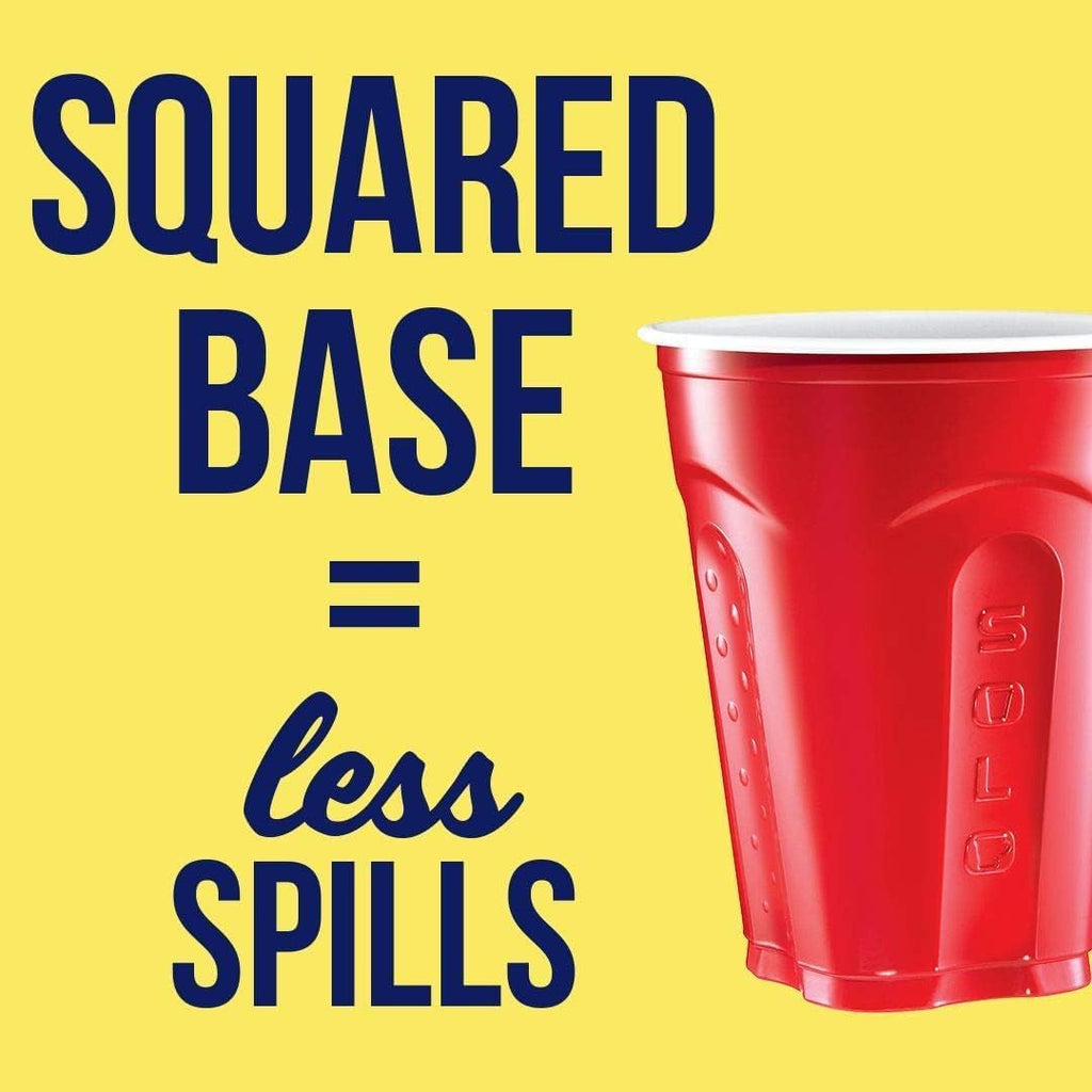 SOLO Cup Company Red Squared Plastic Party Cups - 18 Ounce, 200 Count | Perfect for Events & Gatherings