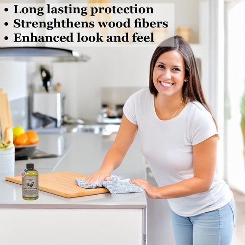 Refined Walnut Oil for Wooden Kitchen Items and More-Premium Wood Finish, Conditioner & Sealer, Food Safe, Long-Lasting, Protects and Seals. Light Color - USA Made (9 fl.oz)