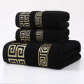 Regine Switzerland Bath Towel Set - Highly Absorbent 100% Cotton | 3-Piece Black Towel Set