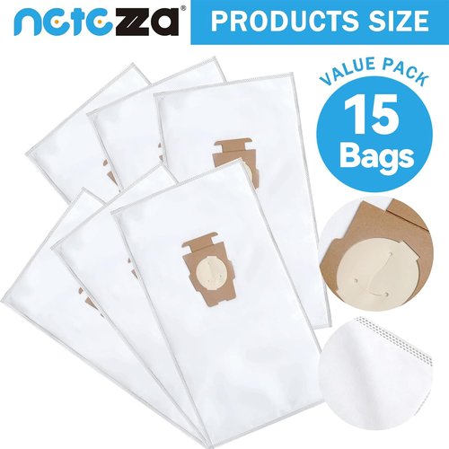 15Pack 204814 HEPA Bags Compatible with Kirby Vacuum Bags 205811 Style F,204811,204814,Fit for Kirby All Generation G,Sentria, Sentria II, Avalir, Avalir II