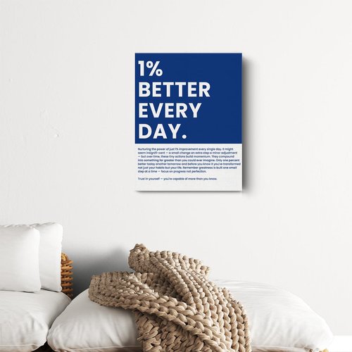 1% Better Every Day - Inspirational Office Wall Art | Motivational Framed Poster for Home & Classroom