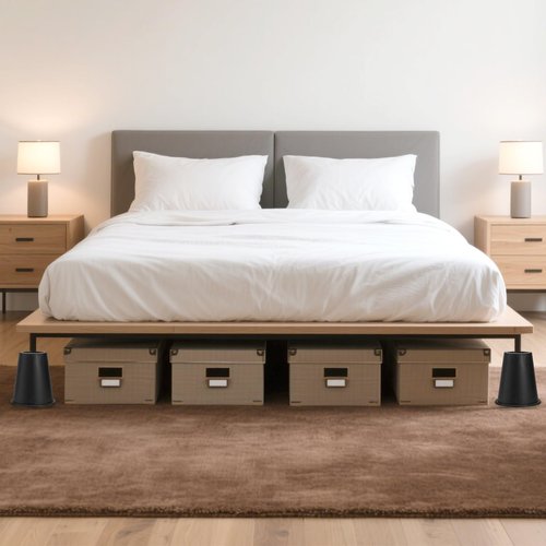 YIMITEE 6 Pack 6 Inch Heavy Duty Bed Risers, Round Furniture Riser with Non-Slip Foam Pad, Stackable Couch Lift Riser, Furniture Elevator for Under Bed Storage, College Dorm, Office, Sofa, Table