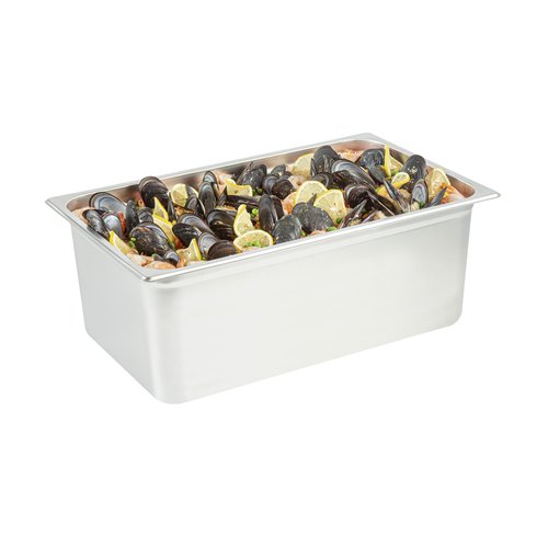 Restaurantware-Kitchen Tek Full Size Steam Table Pan, 1 Anti-Jam Steam Pan - Lid Sold Separately, 8â€ Deep, 24 Gauge Stainless Steel, Freezable, For Catering Event And Party
