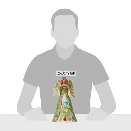 Enesco Jim Shore Heartwood Creek Irish Angel with Shamrock Wing Figurine, 9.75 Inch