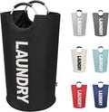 DOKEHOM 90L Large Laundry Basket - Collapsible Freestanding Hamper for Easy Storage | Black
