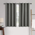 MIULEE Blackout Curtains - 100% Thermal Insulated Dark Grey Linen Texture Drapes | 52x63 Inch (2 Panels)