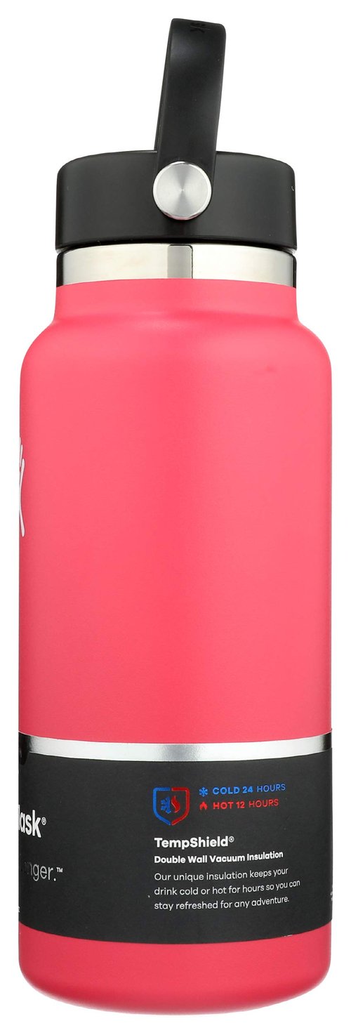 Hydro Flask Water Bottle - Stainless Steel & Vacuum Insulated - Wide Mouth 2.0 with Leak Proof Flex Cap - 32 oz, Watermelon