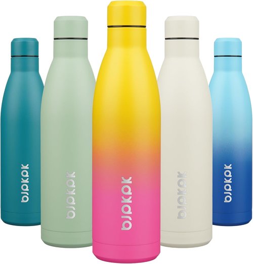 BJPKPK 25oz Insulated Water Bottle - Double Wall Vacuum Stainless Steel for Hot & Cold Drinks | Rainbow